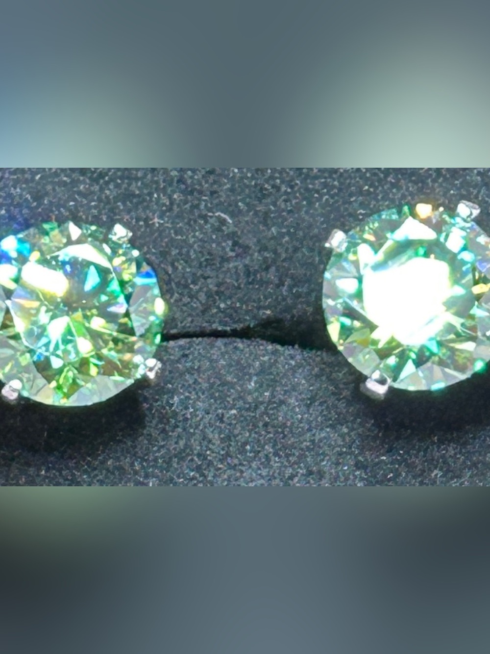 Elegant 3 Carat Moissanite Stud Earrings NIB